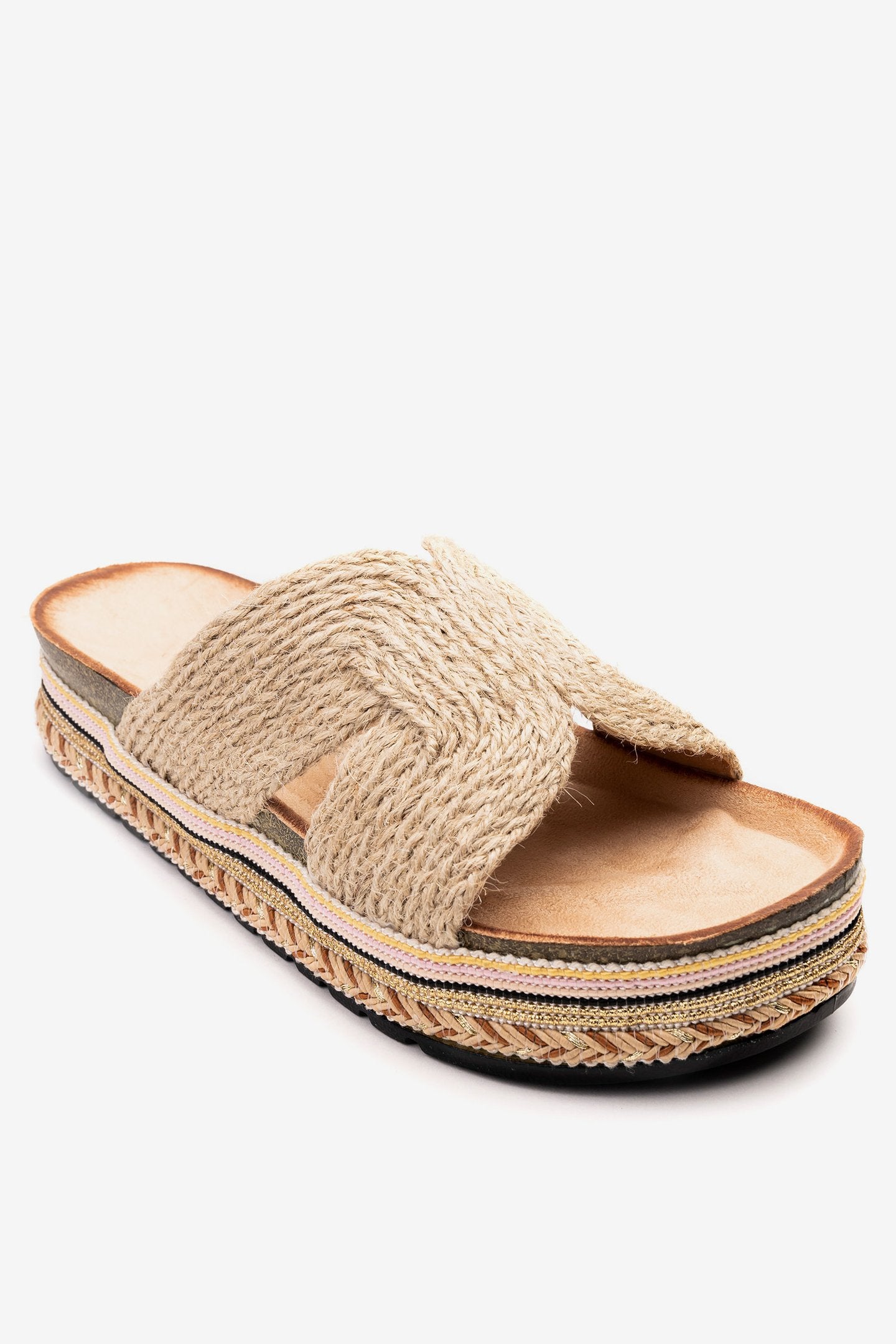 Sandalia Mujer Beige Kima Chancleta Chancleta